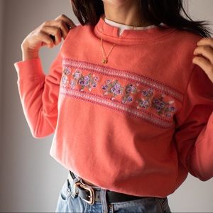 Vintage Pink Floral Grandma Sweatshirt